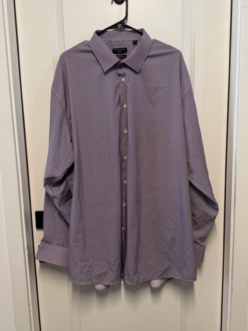 Shaquille O’Neal XLG Big Fit Purple Stretch Dress Shirt 18 1/2 36/37